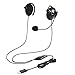 エレコム 両耳 耳掛けタイプ　ヘッドセット　有線　USB HS-EH02UBK PC用ヘッドセット