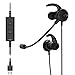 エレコム カナル型両耳ノイズリダクションヘッドセット HS-EP101UNCBK PC用ヘッドセット