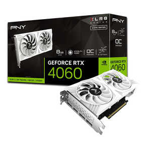 PNY GeForce RTX 4060 8GB XLR8 Gaming OC DUAL FAN White Edition VCG40608DFWXPB1-O グラフィックボード