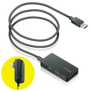 エレコム USB3.0対応ACアダプタ付き4ポートUSBハブ U3H-A408SXBK USB HUB