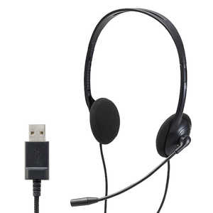 エレコム 子ども用ヘッドセット 両耳 USB ブラック マイク付 HS-KD03UBK PC用ヘッドセット