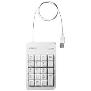 バッファロー 有線テンキーボード Tabキー／USBハブ付き BSTKH100WH テンキーパッド