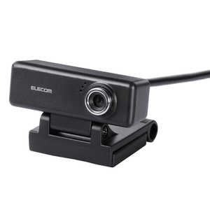 エレコム 高画質HD対応200万画素Webカメラ(イヤホンマイク付き) UCAM-C520FEBK ウェブカメラ